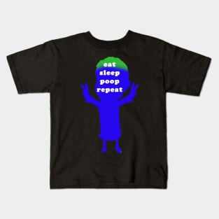 eat sleep poop repeat Kids T-Shirt